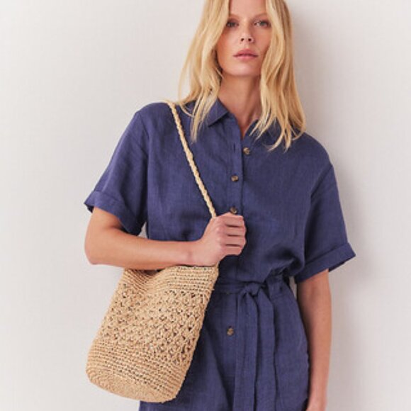 The White Company Floral Raffia Bucket Bag - Picture 1 of 6
